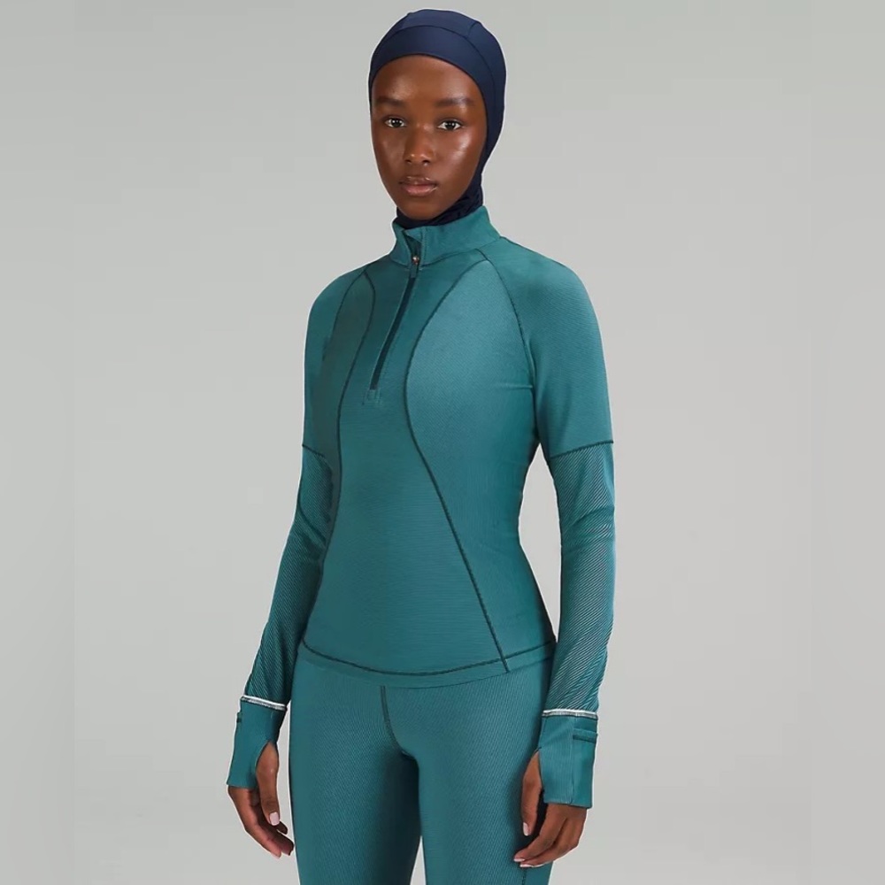 NWT Lululemon Two-Tone Ribbed Running‎ Half Zip